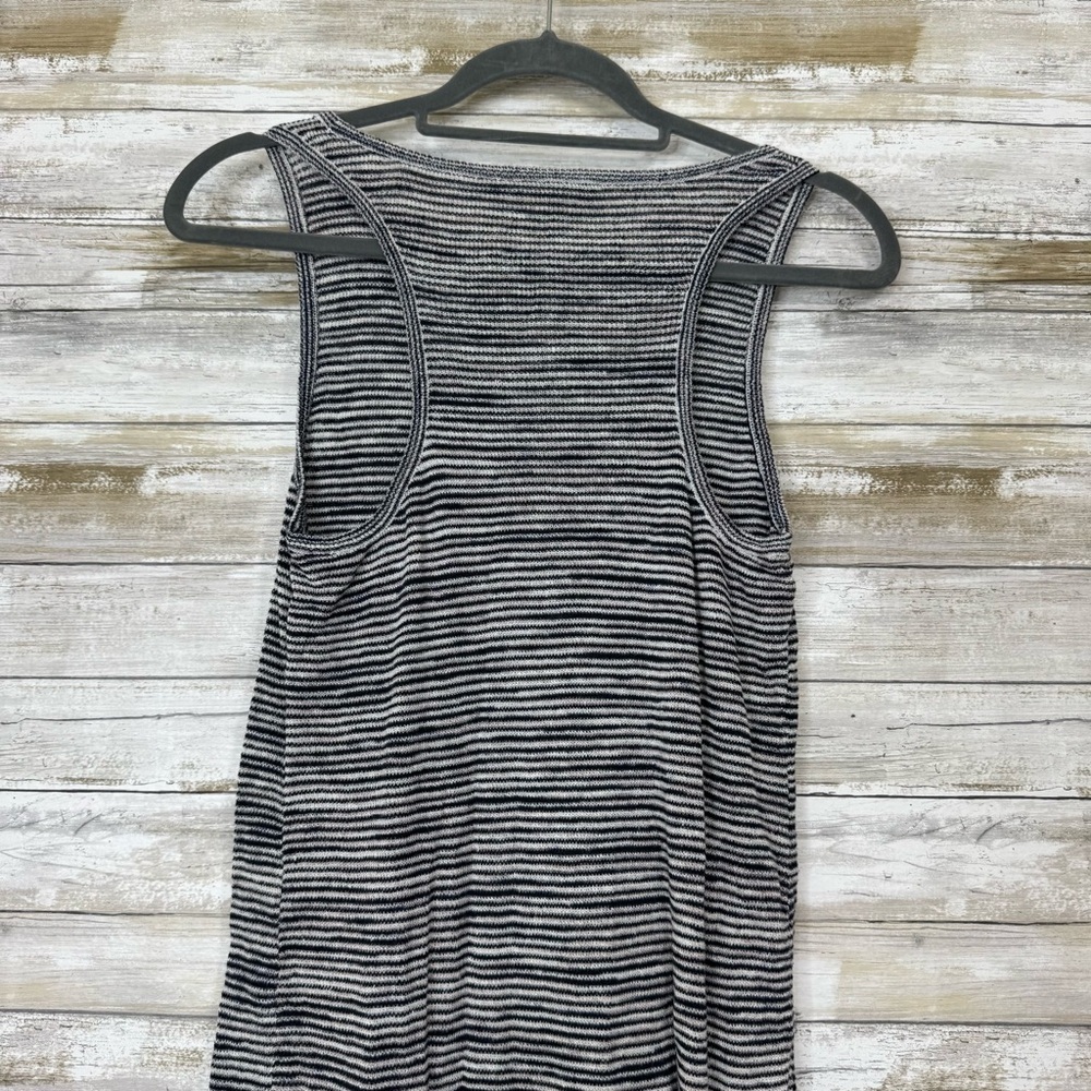 Theory Women’s Linen Midi Sleeveless Tank Dress size Medium Black / White / Grey - Picture 6 of 9